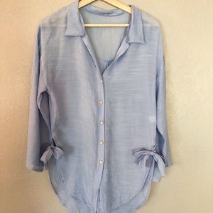 Light blue button down